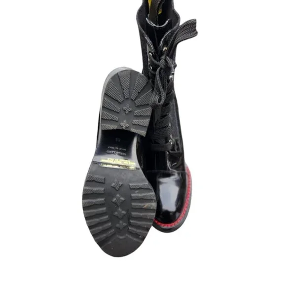 Malo women's black patent Leather Platform boots Size 39 EU - Picture 4 of 9